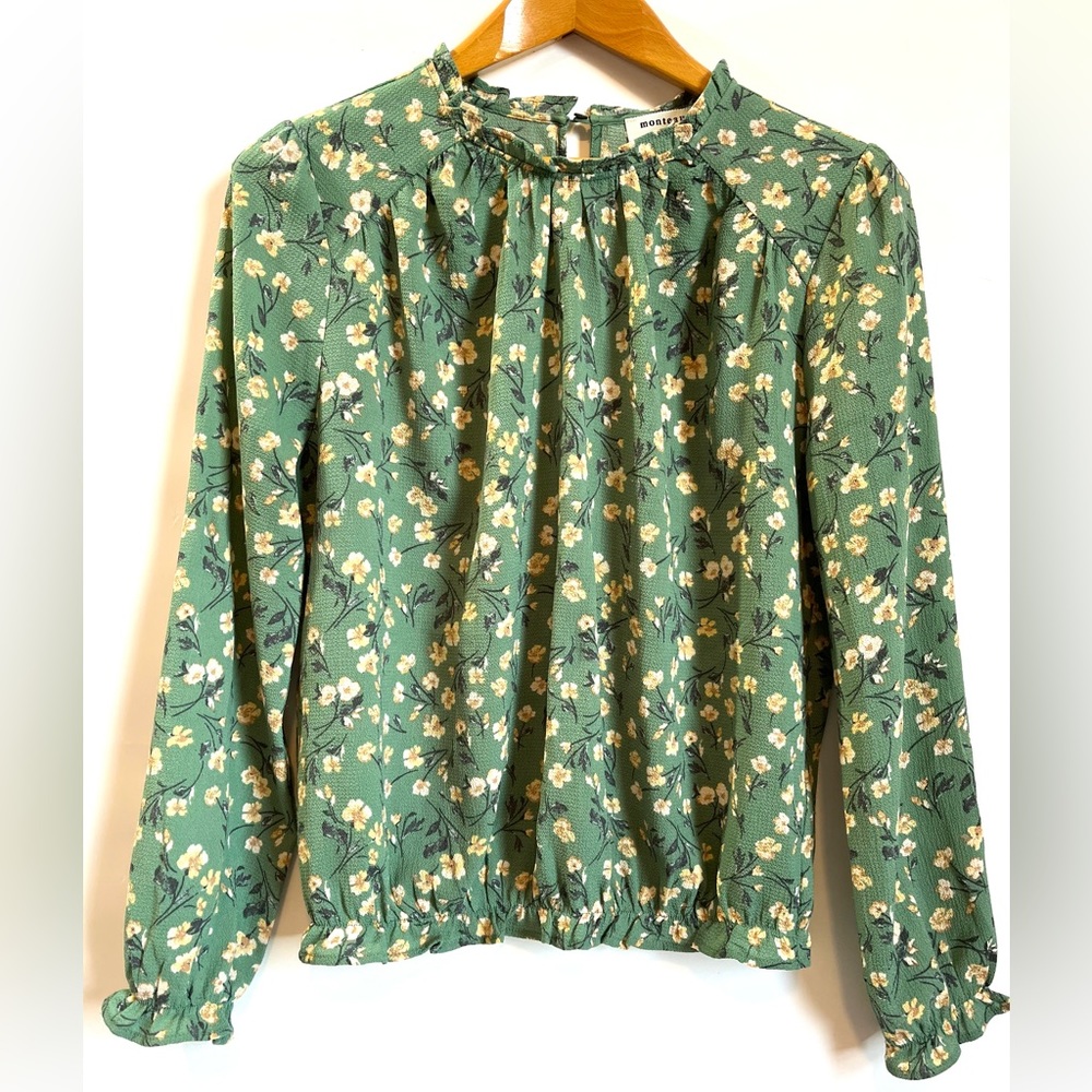 Monteau Floral Long Sleeve Blouse